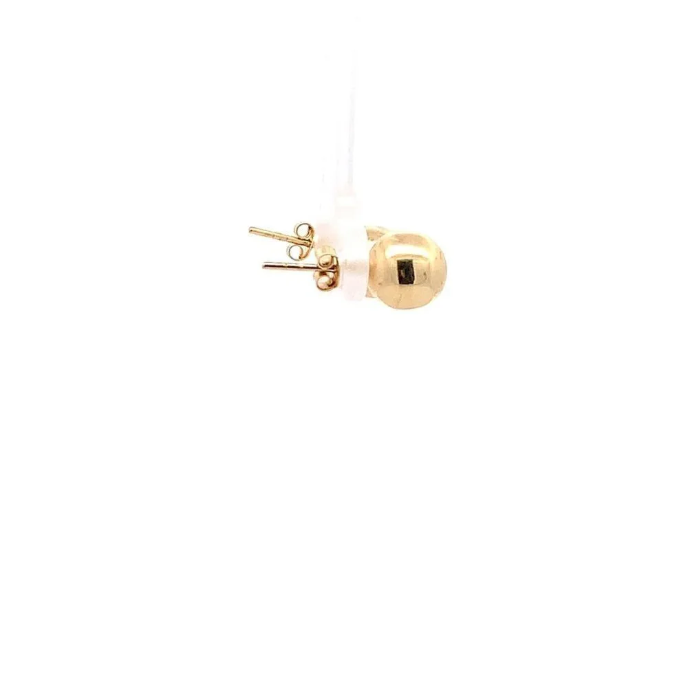 18K Yellow Gold Earrings Stud Ball Polished 1.32 grams - Picture 4 of 9